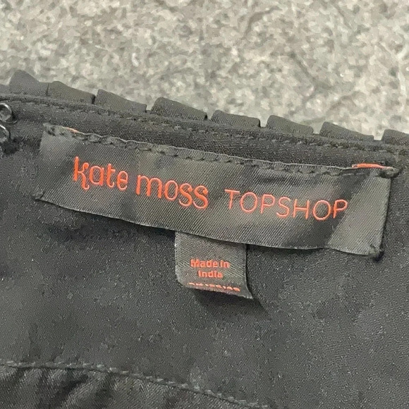 Kate Moss TopShop Black Fringe Punk Rock Glam Cocktail Party Dress Size Small S - Picture 6 of 11